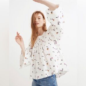 *NWOT* Madewell // Sweet Blossoms Square Neck Cotton Blouse
